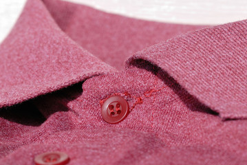 T-shirt made of thick fabric closeup. Shallow depth of field