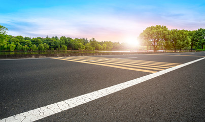 Fototapeta premium Road surface and sky cloud landscape..