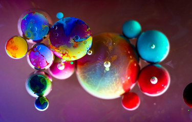 Full color rainbow bubbles abstract art water