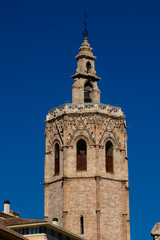 Obraz premium Bell Tower of the Valencia Cathedral (El Miguelete o Torre del Micalet). Valencia, Spain