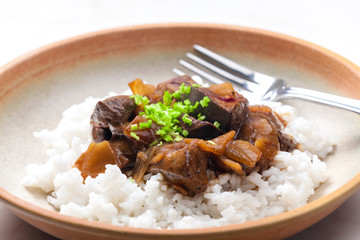livres with rice
