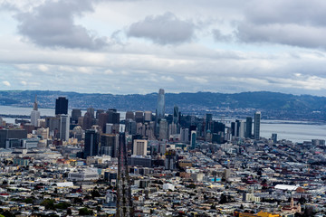 Obraz premium San Francisco downtown view at Twin Peaks , San Francisco, CA