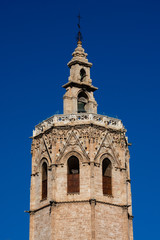 Fototapeta na wymiar Bell Tower of the Valencia Cathedral (El Miguelete o Torre del Micalet). Valencia, Spain