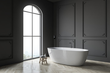 Naklejka na ściany i meble Gray bathroom corner with tub