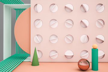 Abstract pink geometric background