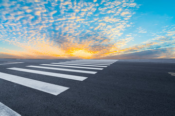 Road surface and sky cloud landscape..