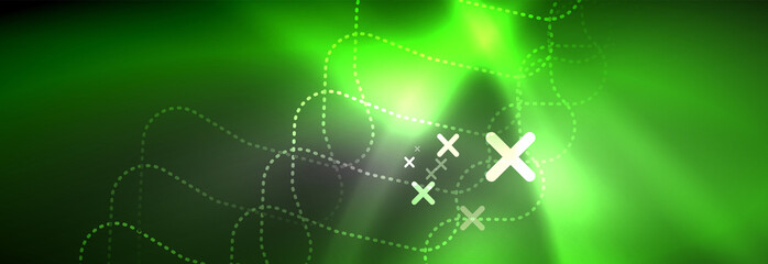 Glowing neon abstract lines, techno futuristic template