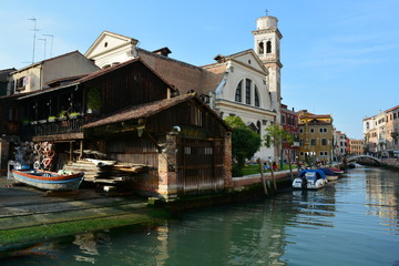 Fototapeta na wymiar Neighborhood Views of San Trovaso, Venice