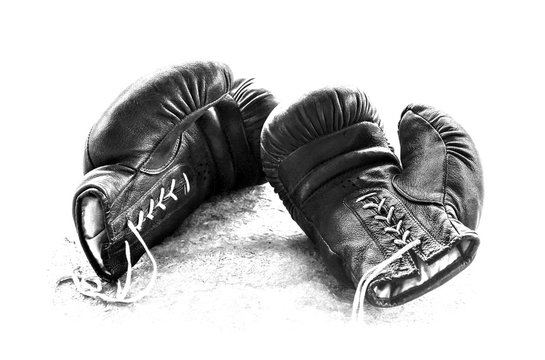 Boxing gloves white - black image