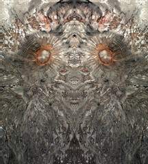 abstract symmetrical vertical photograph of the deserts of Africa from the air, aerial view,...