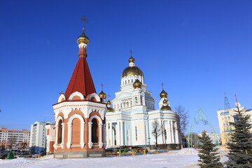 Fototapeta na wymiar The Cathedral of St. Theodore Ushakov in Saransk Russia