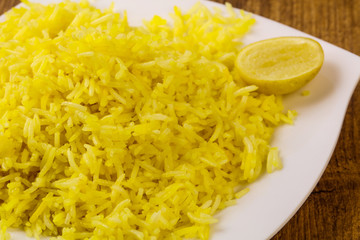 Yellow rice with lime