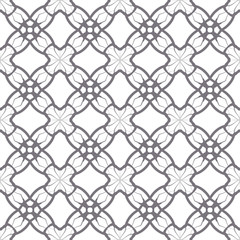 Obraz premium Seamless abstract floral pattern in oriental style. Geometric flower ornament on a white background.