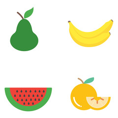 Set of fruit icons. Vector illustration - Vector