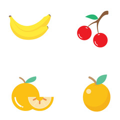 Set of fruit icons. Vector illustration - Vector