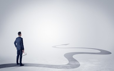 Man with object in his hand on the direct way to success © ra2 studio