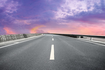 Road surface and sky cloud landscape..