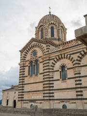 Fototapeta na wymiar Notre-Dame de la Garde is a Catholic basilica in Marseille, France.