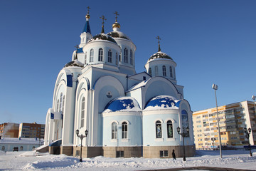 Naklejka premium Temple of Kazan icon of the mother of god in Saransk, Russia