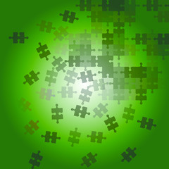 Abstract background scattering puzzle green color