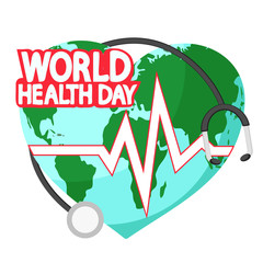 Planet earth in the shape of a heart on a white. World health day.