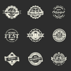 Oktoberfest vector retro logo beer labels set