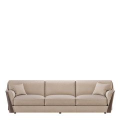 Three seater sofa fabric on a white background 3d