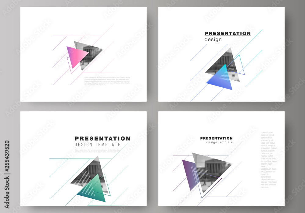 Wall mural the minimalistic abstract vector illustration of the editable layout of the presentation slides desi
