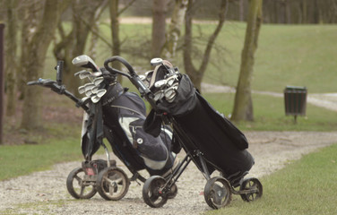 Golf carts still on golf course