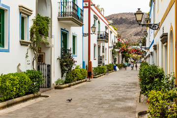 street in the small village of Puerto de Mogan, Gran Canaria, Canary Islands, Spain