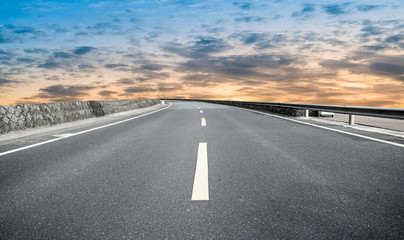 Road surface and sky cloud landscape..