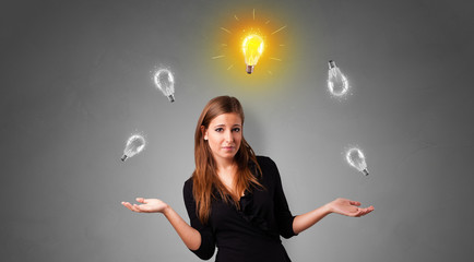 Young business person juggle with new idea concept
