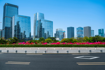 Naklejka premium Urban Road, Highway and Construction Skyline