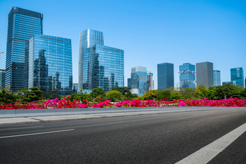 Fototapeta premium Urban Road, Highway and Construction Skyline