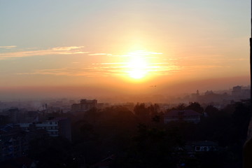 sunset in mountains