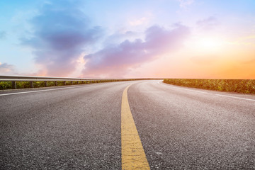Naklejka premium Road surface and sky cloud landscape..