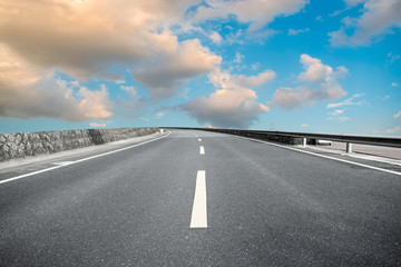 Road surface and sky cloud landscape..