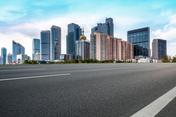 Naklejka premium Urban Road, Highway and Construction Skyline..
