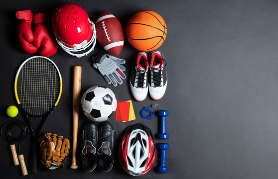 Sport Equipment On Black Background © Andrey Popov