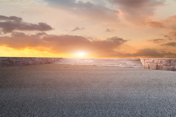 Road surface and sky cloud landscape..