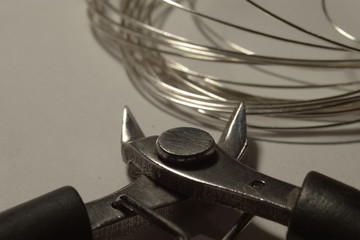 Wire cutters with silver wire