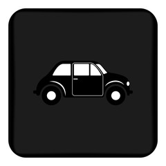 Vector, monochrome, flat icon of a small car