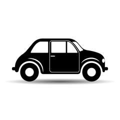 Vector, monochrome, isolated, flat icon of a small car
