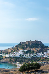 Fototapeta na wymiar View of the acropolis of Lindos