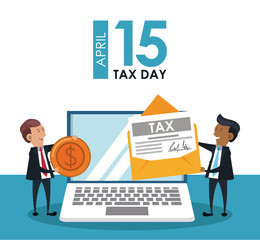 Tax day symbols and cartoons