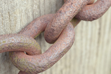 Strong chain links closeup