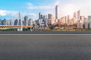 Fototapeta premium Urban Road, Highway and Construction Skyline