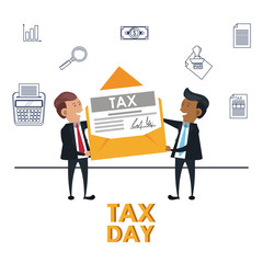 Tax day symbols and cartoons