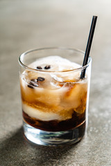tasty alcoholic old fashioned cocktail in the bar