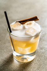 tasty alcoholic old fashioned cocktail in the bar